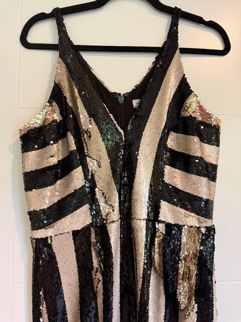 Dress The Population Striped Sequin Dress Sz L